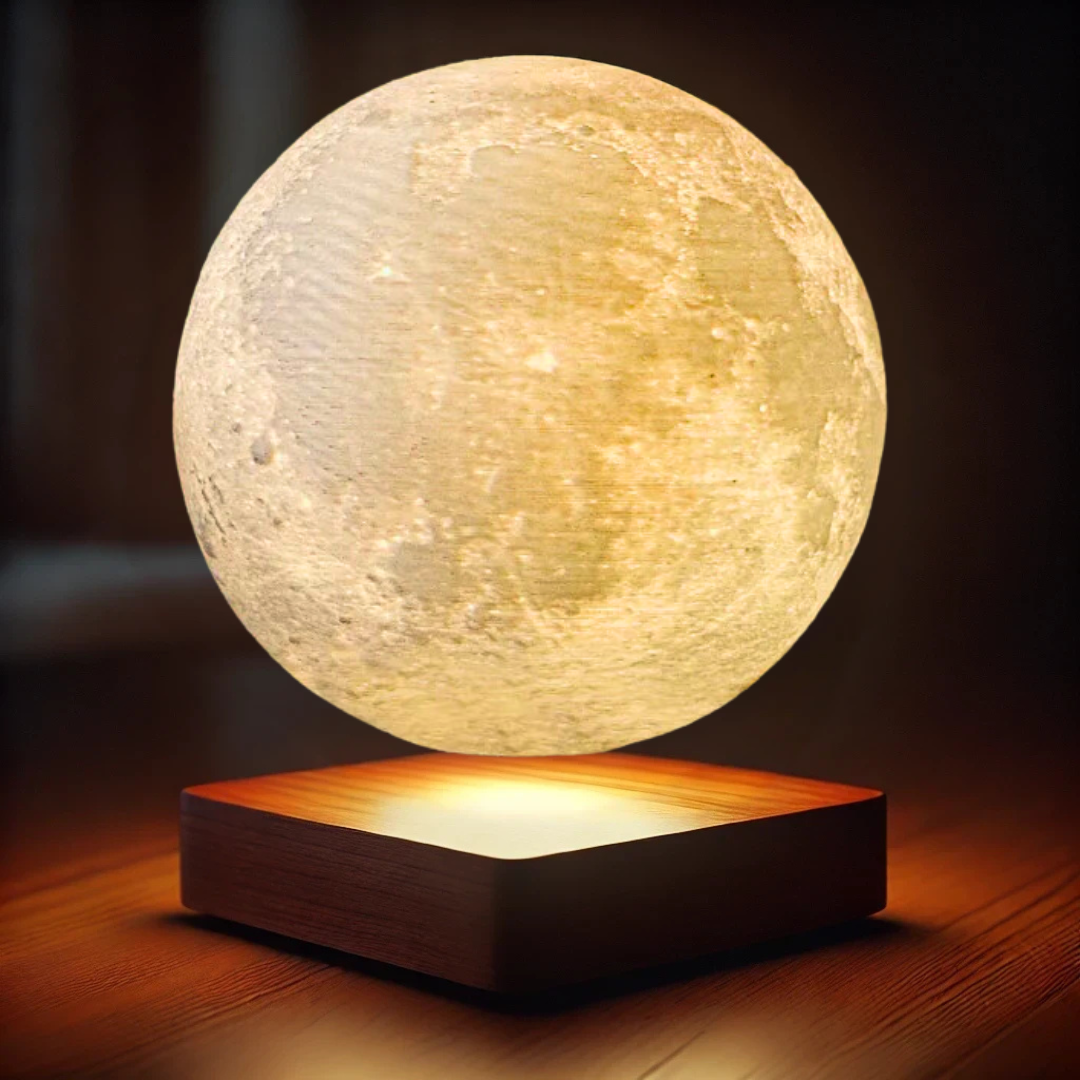 original levitating hovering led light up rotating moon lamp