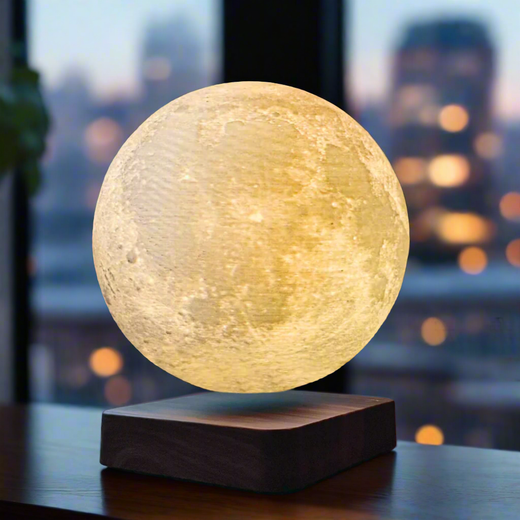 original levitating hovering led light up rotating moon lamp