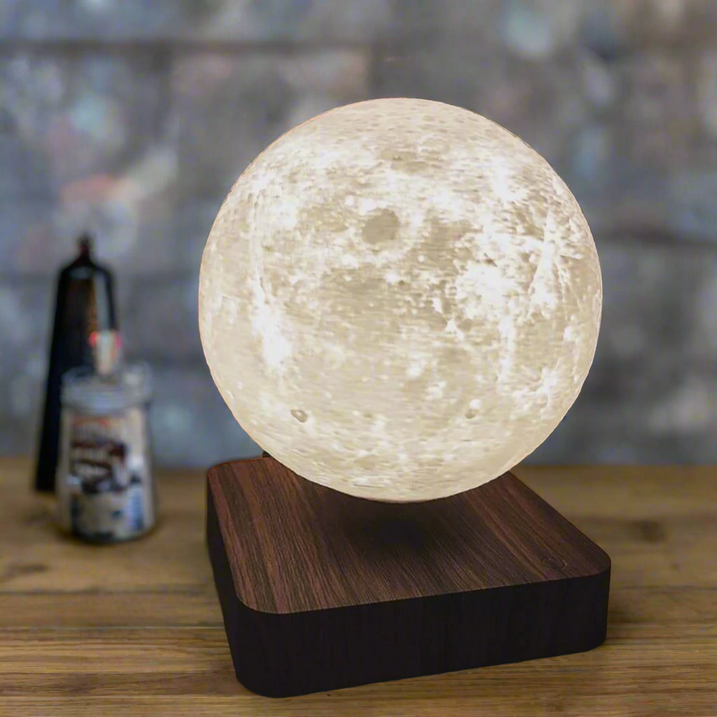 original levitating hovering led light up rotating moon lamp